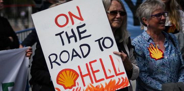 Protesters raise hell at Shell’s annual general meeting