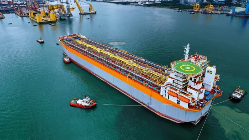 VIDEO: Fourth Guyana FPSO arrives in Singapore for integration