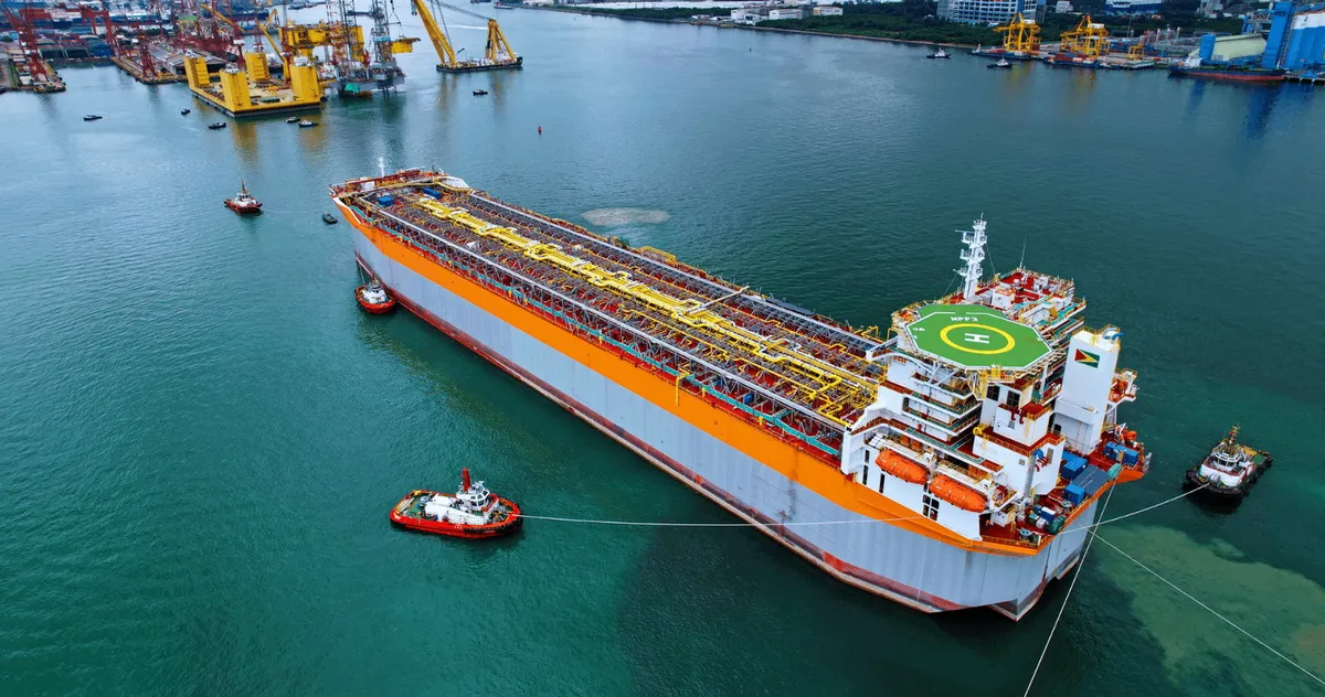 VIDEO: Fourth Guyana FPSO arrives in Singapore for integration