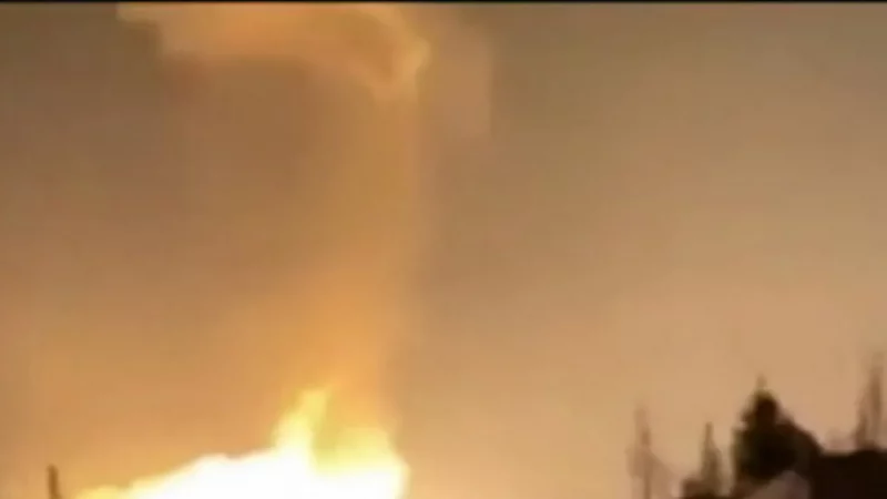 Russian gas pipeline in flames in West Siberia